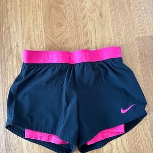 Nike Black and Pink Athletic Shorts Lightweight Design